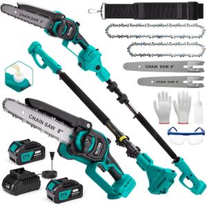 TNELTUEB 4-In-1 Cordless Pole Saw & Mini Chainsaw, 1000W Brushless Motor