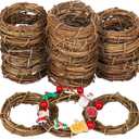 Ruisita 24 Pieces 3 Inch Grapevine Wreaths Vine Branch Wreath Natural Christmas Rattan Wreath Garland Decoration for Christmas Holiday Craft or Wedding Supplies
