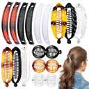 18 PCS Banana Hair Clips Classic Clincher Combs Fishtail Hair Clip Ponytail Hair Holder for Women Girls, 4 Styles