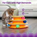 Catstages Tower of Tracks Cat Toy 3-Level Track Tower with 6 Balls, Interactive Cat Toy for Indoor Enrichment