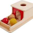 Adena Montessori Wooden Toy for 6-12 Month Baby 3 Balls,Sorting and Stacking Colorful Learning Education Toy for Toddler Kid 1-2 Year Old, Preschool Girl and Boy Gift(Full Size Textures)