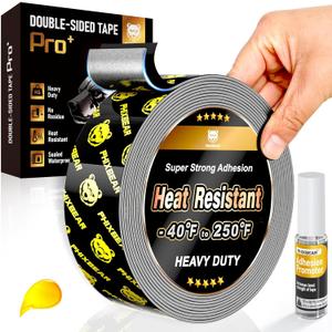 Double Sided Tape Heat Resistant Heavy Duty, Waterproof Outdoor Indoor Automotive Mounting Tape, Removable No Residue Super Strong Adhesion Foam Tape, 1" x 20FT