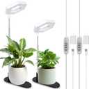 FOXGARDEN Plant Light, 84LEDs Grow Light for Indoor Plants, Full Spectrum Desk Growing Lamp with Detachable Base, Height Adjustable 7.8"-26" with Auto Timer 4H/8H/12H, 4 Dimmable Brightness, 2 Pack