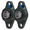 XIKE 2 Pcs UCFL205-14 Bore 7/8" Pillow Block Flange Mounted Ball Bearings, Solid Cast Iron Base and Self Aligning Chrome Steel Sealed Bearings.