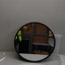 Round Medicine Cabinet Mirror, Bathroom Mirror Wall Cabinet with Storage and Shelf, Surface Wall Mounted,Arched Cabinet Makeup Vanity Mirror for Bedroom, Black