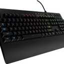 Logitech G213 Prodigy Gaming Keyboard - Wired RGB Backlit Keyboard with Mech-Dome Keys, Palm Rest, Adjustable Feet, Media Controls, USB, Compatible with Windows Black