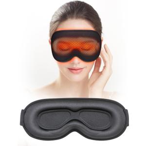Sleep Mask, EVA BELLE Heated Eye Mask, Electric Sleeping Eye Mask, Warm Eye Compress Mask for Stye Relief, Adjustable Temperature & Timer, Electric Eye Heating Pad for Men Women-Graphene Heating (Black)