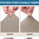 Smiry Waterproof Seat Covers for Dining Room Chairs Set of 6, Stretch Jacquard Removable Washable Chair Seat Slipcovers Protector, No Rear Covers, Taupe