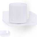 BRAINWAVZ 6.5" Corner Shelf Mount for Speakers, Cameras, Baby Monitors, Plants, Books Electronics, Collectibles & More, Adhesive & Screw in Floating Shelves (White)