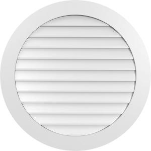 Ekena Millwork GVPRO36X3601SN Round Surface Mount PVC Gable Vent, Factory Primed White