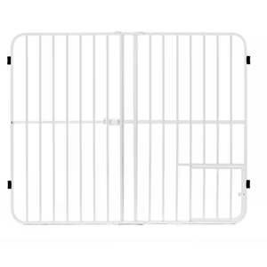 Carlson Extra Tall Metal Expandable Pet Gate White, Includes Small Pet Door 32" Tall x 22" - 38" Wide
