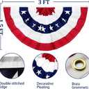 4 Pack 250th Anniversary American Flag Bunting, Pleated Fan Patriotic Memorial Day Decoration 1.5 X 3 Ft Red White Blue 250th Birthday 4th of July Decor US Semiquincentennial Independence Day Outdoor