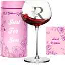 Personalized Wine Glasses Gifts for Women,Customized Monogrammed A-Z initial Gift,Valentines Day,Birthday Gifts for Women,Unique Christmas Gift for Mom,Wife,Best Friend,Sister (Letter R)