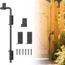 18" Heavy Duty Cane Bolts for Gates with Upgraded Square Hardware Gate Drop Rod with Black Finish for Wood PVC Vinyl Fences Gates, Double Doors-1 Pack