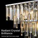 Chrome Modern Crystal Chandelier, 32" Silver Dinging Light Fixture, 31.5"
