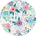 Mouse Pad, Non-Slip Rubber Base Mousepad with Stitched Edge, Gaming Round Mouse Pads, Waterproof Office Mouse Pad, Small Size 7.87 x 7.87 Inch (Colorful Flowers)