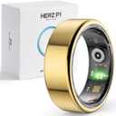 Herz P1 Smart Ring for Women & Men - (Size 10) 24/ 7 Health Metrics Fitness Ring, Tracks 20+ Biometrics, 6 Day Battery Life, Waterproof Stainless Steel, Free APP for iOS Android, No Subscription