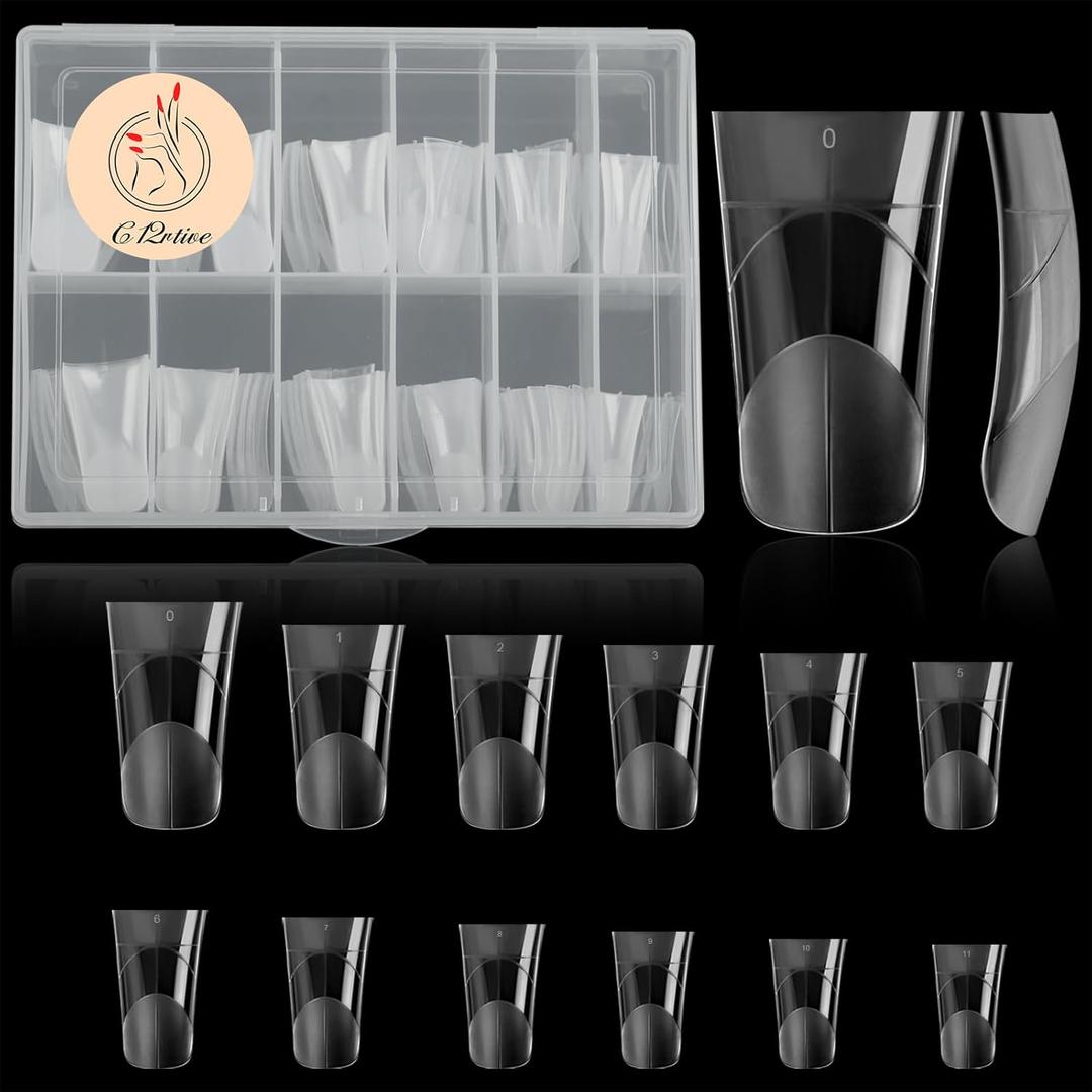 120Pcs Matte Dual Nail Forms,Duck Shape Extension Poly Nail Gel Nail Forms Full Cover Nail Molds 12 Sizes for Solid Nail Gel Glue Nail Art Design Salon & DIY