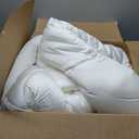 Puffy White Feather Comforter King Size with Feathers Down Fiber Filled, All Season Feather Duvet Insert, 100% Cotton Luxury Hotel Collection, 8 Corner Loops