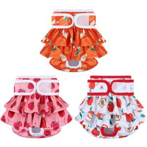 Dog Diapers Female Washable (3 Pack), Reusable Dog Period Diapers Female Doggie Diapers Puppy Diapers Female Dog Diapers for Heat, Incontinence, Excitable Urination,M