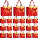 Jetec 45 Pcs Small Thank You Gift Bag Bulk 5.5x4.7x2.5'' Mini Paper Favor Bag with Handle Ribbon for Graduation Mother's Day Baby Shower Wedding Anniversary Birthday Party(Red/gold)