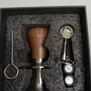 54mm Espresso Tamper For Breville Machines Calibrated Tamper Tool Espresso Walnut, Auto-Leveling and 30lb Spring Loaded Design Coffee Tamper With Stainless Steel Ripple Base