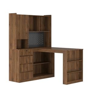 WYMCHMSX Computer Desk ，L Shaped Desk,Corner Desk,Study Table，Writing Desk,2-in-1，Artificial Board，Bookshelf,Drawers,Storage ，with LED Light, Charging Station，Home Office