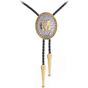 GelConnie Western Ties for Men Gold Bolo Tie Initial Letter A to Z Native American Bola Ties Cowboy Accessories for Men Women