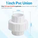 PVC Slip Union for 1" Pipe Schedule 40, White PVC Pipe Fitting Union with EPDM O-Ring, Perfect for Pool Pipe Unions Connector Replacement (2 Pack)