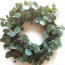Eucalyptus Wreaths for Front Door 20", Handmade Green Leaves Wreath for Summer, Spring and All Seasons, Greenery Floral Wreath for Wall and Outside