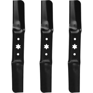 (3) 54 inch High Lift Mower Blade for Cub Cadet MTD 942-05056 942-05056A XT1 XT2 ZT1 ZT2 RZT-L54 KW/KH T8400 TB2454 54inch 742-05056A 742-05056A Troy-Bilt Mustang 54 XP Super Bronco 54" Deck, Black