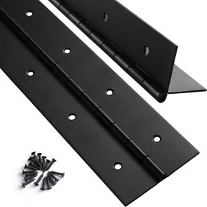 2 Pack Heavy Duty Piano Hinge 36 Inch x 2 Inch Width, 0.047'' Thick Stainless Steel Black Continuous Hinge for Cabinet, Door, Toolbox, Wooden Box, Metal Plate, Furniture, Industrial Project