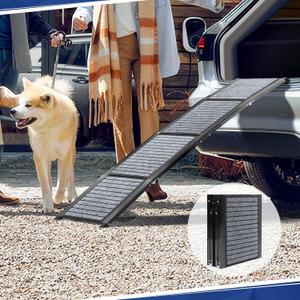 PENSUN Dog Ramp for Car, 71" Foldable Pet Ramp with Non-Slip Rug Surface, Lightweight and Portable Truck Ramp Stairs for Medium & Large Dogs Up to 250LBS Enter Cars, SUVs & Trucks (71" L x 17" W)