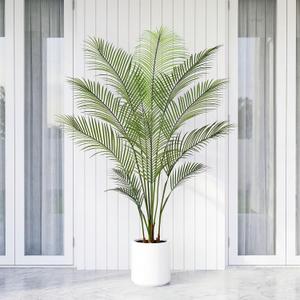 Artificial Palm Tree 5FT Tall Faux Palm Tree Indoor Fake Plants Faux Tropical Plant, UV Resistant & Maintenance Free Indoor/Outdoor Fake Tree in Pot for Home Office Living Room Patio Decor