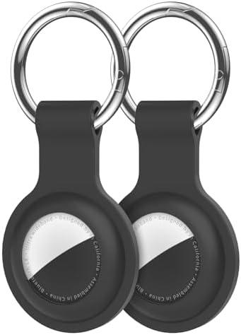 Compatible with AirTag Holder Case Keychain 2 Pack,Silicone for Air Tags Key Chain Ring Case Cover for Air Tag Holder GPS Tracker Item Air Tags Finders Accessories Air Tagholder for Kids,Bags,Luggages