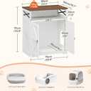 MAHANCRIS Litter Box Enclosure, Tall Cat Litter Box Furniture with Storage