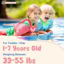 BLUEMARS USCG Toddler Life Jacket Swim Vest for Age 1/2/3/4/5/6 Years Old, Coast Guard Approved Toddler Floaties for Pool Swimming,Boating, Kids Arm Water Wings for Children 30-50 lbs