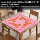 Pink and Orange Tiger Mahjong Mat with Rules for Table 31.5 X 31.5 in, 31.5 inches x 31.5 inches x 0.1 inches