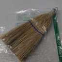 Suclain 1 Pcs 12 Inch Whisk Broom Hand Held Mini Corn Straw Whisk Broom Short Handle with Metal Hanger Halloween for Multi Surface Sweeping Small Hand Brush for Outdoor Car Porch Debris Dust Dirt