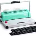 OFFNOVA Binding Machine, 21-Hole 450 Sheets Paper Comb Binding Machine for Letter Size / A4 / A5 Paper, Easy to Punch Handle, Adjustable Margin, Book Binder with 100 PCS 3/8'' Comb Binding Spines