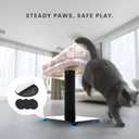 Modern Scratching Post for Indoor Cats - 15 High Cat Scratching Post with Bed Breeds - 15.7 x 11.6 Removable & Washable Cushion (Black Post with Pink Bed)