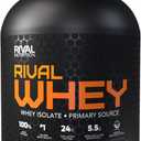 RIVAL NUTRITION Rival Whey  5LB Rich Chocolate  Whey Isolate Primary Source Protein Powder | 24g Protein for Muscle Gain - 70 Servings (5 Pound (Pack of 1))