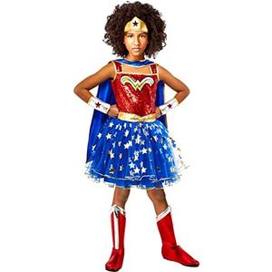 Rubie's Girl's DC Wonder Woman Tutu Dress with Cape and Tiara, Size 6