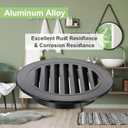 PATIKIL 7 Inch Round Soffit Vent, Aluminum Alloy Wall Vent Grille Cover Exterior Exhaust Louvered Vent with Built-in Mesh for Kitchen Bathroom Garage, Black