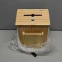 ZENFUN Wooden Suggestion Box with 50 Free Suggestion Cards, Natural Pinewood Ballot Comment Box Donation Box with Locking Hinged Lid for Countertop or Wall Mounted, 8.6" x 6.8" x 10"