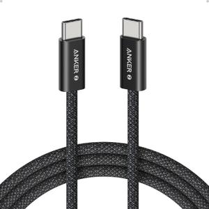 Anker Zolo USB C to USB C Cable, Braided and Dirt-Free Type-C Fast Charging Cable, Slim Connector, for iPhone 17 Series, MacBook (240W) (Black, 6FT)
