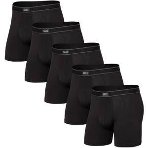SAXX Underwear Co. Men's Daytripper Comfort Stretch Boxer Brief Fly 5 Pack (Medium, Black)