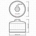 86.4mm 16Flutes Oil Filter Cap Wrench Removal Tool Socket for BMW Engines/for Volvo with 86mm Filter Housing Caps, Silver Heavy-Duty Aluminum