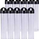 BENECREAT 30 Pack 0.85oz Clear Plastic Tube Bead Containers Liquid Containers with Black Screw-Top Lid & Cylindrical Bottom, Easy to Stand and Place (Diameter 0.78"/ Length 4.13")