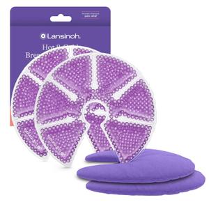 2 x Lansinoh Breast Therapy Packs, Hot and Cold Breast-Pads with 2 Soft Covers, Postpartum Essentials for Nipple Pain Relief, Mastitis, Engorgement, Support for Breastfeeding, Pumping Aid, 2 Pack